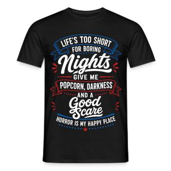 Good Scare Horror Night Quote - Männer T-Shirt - Schwarz - Vorne - AI Model Male 178 light (178cm)