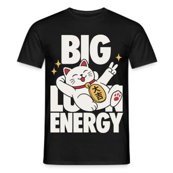 Big Luck Energy Lucky Cat - Men's T-Shirt - black - Front - AI Model Male 178 light (178cm)