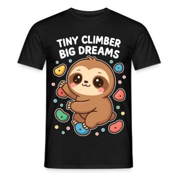 Kawaii Faultier Klettern - Tiny Climber Shirt - Männer T-Shirt - Schwarz - Vorne - AI Model Male 178 light (178cm)