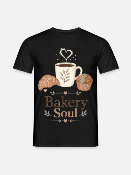 Bakery Soul Kaffee Kunst - Männer T-Shirt - Schwarz