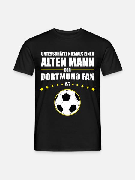 Alter Mann - Dortmund Fan | Retro Vintage Fußball - Männer T-Shirt - Schwarz