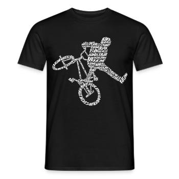 BMX Vélo Stunt Typographie Vélo Homme BMX - T-shirt homme - noir - Devant - AI Model Male 178 light (178cm)