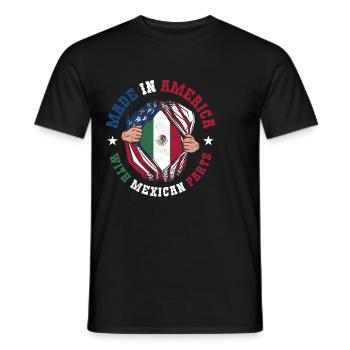 Made In America With Mexican Parts - Men's T-Shirt - black - Front - AI Model Male 178 light (178cm)