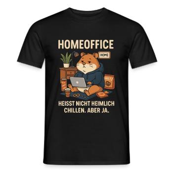 Homeoffice - Männer T-Shirt - Schwarz - Vorne - AI Model Male 178 light (178cm)