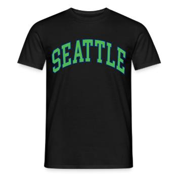 Seattle - Men's T-Shirt - black - Front - AI Model Male 178 light (178cm)