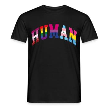 Human Rainbow Flag - Men's T-Shirt - black - Front - AI Model Male 178 light (178cm)