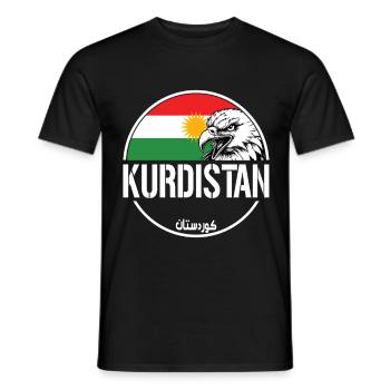 Kurdistan Flag,Kurdistan,Syria,Iraq,Iran,Flag - Men's T-Shirt - black - Front - AI Model Male 178 light (178cm)