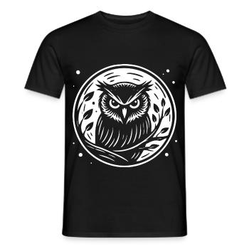 Owl in the Night Design – Mysterious - Men's T-Shirt - black - Front - AI Model Male 178 light (178cm)