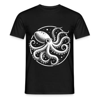 Vintage Kraken Design – Maritimer Oktopus Stil - Männer T-Shirt - Schwarz - Vorne - AI Model Male 178 light (178cm)