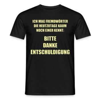 Spruch Danke - Männer T-Shirt - Schwarz - Vorne - AI Model Male 178 light (178cm)