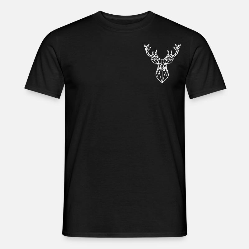 Geometrischer Hirsch Geschenk Idee weiß - Männer T-Shirt - Schwarz