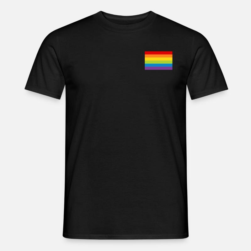 Affiche arc-en-drapeau drapeau LGBT arc-en-ciel - T-shirt homme - noir