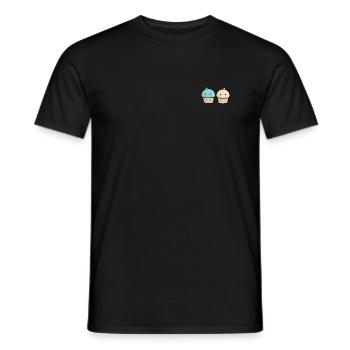 Zwei süße Kawaii-Cupcakes - Männer T-Shirt - Schwarz - Vorne - AI Model Male 178 light (178cm)