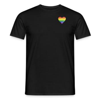 Cœur LGBTQ (Paillettes) - T-shirt homme - noir - Devant - AI Model Male 178 light (178cm)