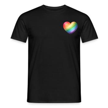 HERZ - REGENBOGENFARBEN - Männer T-Shirt - Schwarz - Vorne - AI Model Male 178 light (178cm)