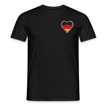 Chemise coeur Allemagne - T-shirt homme - noir - Devant - AI Model Male 178 light (178cm)