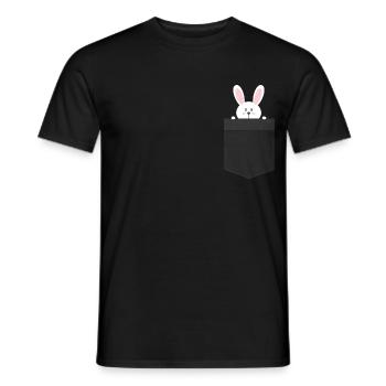Easter in the breast pocket. - Men's T-Shirt - black - Front - AI Model Male 178 light (178cm)