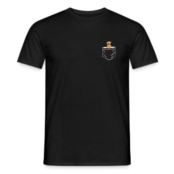 Dog in chest pocket for dog owners with Labrador - Men's T-Shirt - black - Front - AI Model Male 178 light (178cm)
