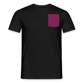Bedrucktes Taschen buntes Blumenmuster T-Shirt - Männer T-Shirt - Schwarz - Vorne - AI Model Male 178 light (178cm)