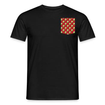 Colorful Printed Pocket Owl Pattern T-Shirt - Men's T-Shirt - black - Front - AI Model Male 178 light (178cm)