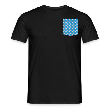 t-shirt pocket owl owl eule owl - Men's T-Shirt - black - Front - AI Model Male 178 light (178cm)