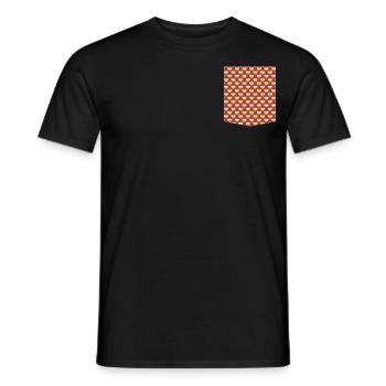 pocket design t-shirt Pockets pocket few bolsa - Men's T-Shirt - black - Front - AI Model Male 178 light (178cm)