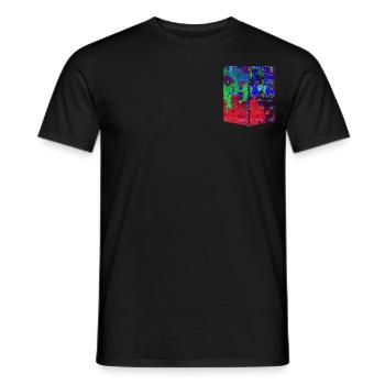 Colorful Printed Pocket T-Shirt Design Abstract - Men's T-Shirt - black - Front - AI Model Male 178 light (178cm)