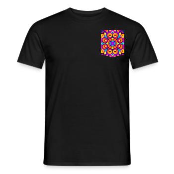 Bunt bedrucktes Taschen-lustiges T-Shirt-Design - Männer T-Shirt - Schwarz - Vorne - AI Model Male 178 light (178cm)