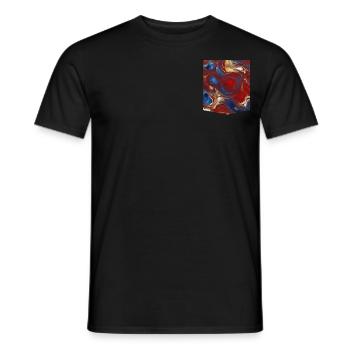 Bunt bedrucktes Taschen-T-Shirt - Männer T-Shirt - Schwarz - Vorne - AI Model Male 178 light (178cm)