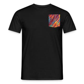 Idée cadeau de conception de T-shirt de poche imprimée colorée - T-shirt homme - noir - Devant - AI Model Male 178 light (178cm)