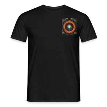Conception de t-shirt à poche imprimée colorée - T-shirt homme - noir - Devant - AI Model Male 178 light (178cm)