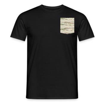 T-shirt with a full-color printed pocket and gift idea - Men's T-Shirt - black - Front - AI Model Male 178 light (178cm)