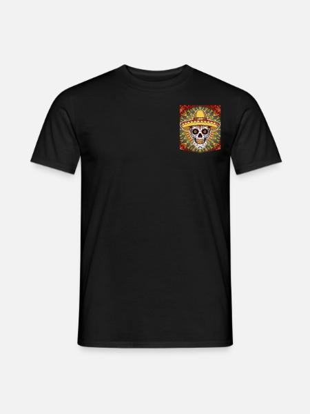T-shirt Calavera avec Sombrero avec poche - T-shirt homme - noir