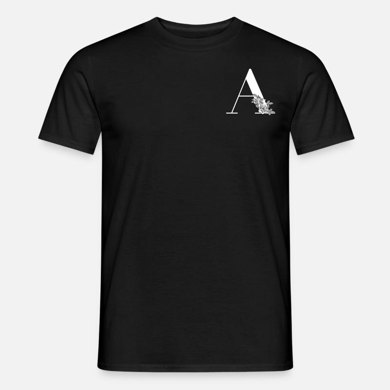 Buchstabe A Blume - Männer T-Shirt - Schwarz