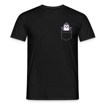 Sweet baby penguin in your pocket - Men's T-Shirt - black - Front - AI Model Male 178 light (178cm)