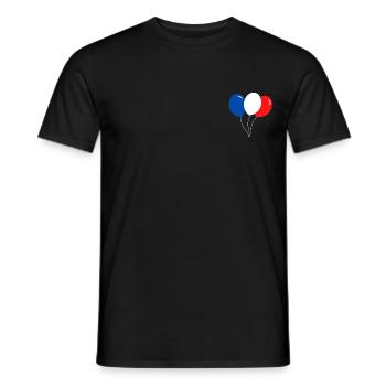 Bleu - Blanc - Rouge - T-shirt homme - noir - Devant - AI Model Male 178 light (178cm)