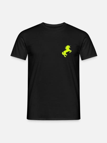 Einhhorn steigend kl - Männer T-Shirt - Schwarz