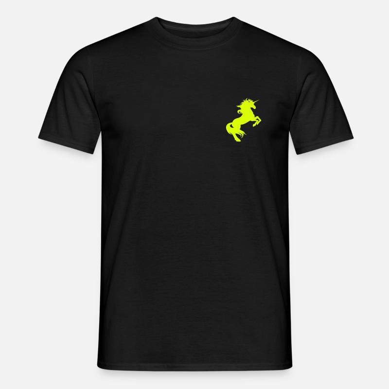 Einhhorn steigend kl - Männer T-Shirt - Schwarz