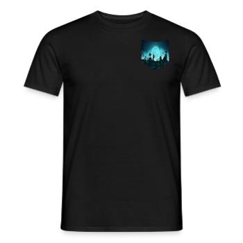 Full Moon Zombie Creepy Breast Pocket Halloween - Men's T-Shirt - black - Front - AI Model Male 178 light (178cm)
