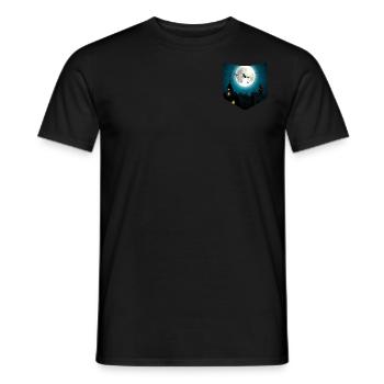 Full Moon Witch Creepy Breast Pocket Halloween - Men's T-Shirt - black - Front - AI Model Male 178 light (178cm)
