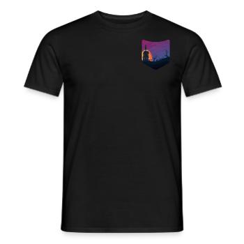 Full Moon Creepy Halloween Breast Pocket Halloween - Men's T-Shirt - black - Front - AI Model Male 178 light (178cm)