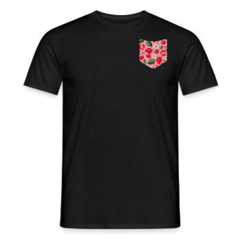 Summer Fruit Fruit Breast Pocket Strawberry - Men's T-Shirt - black - Front - AI Model Male 178 light (178cm)
