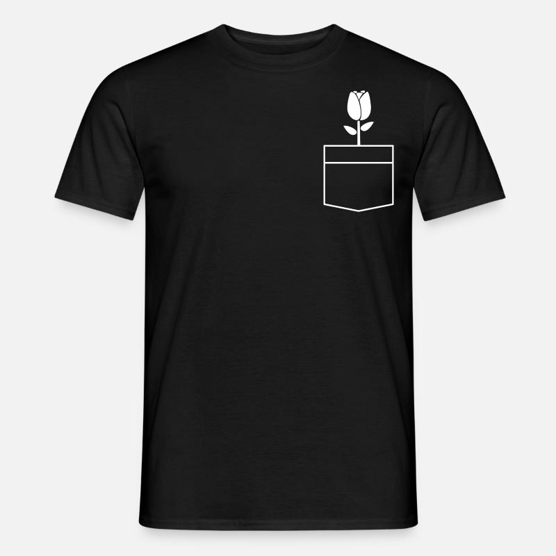 Pocket Tasche Tulpe Design Geschenk - Männer T-Shirt - Schwarz