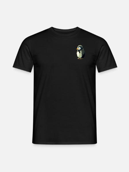 A cute, chubby penguin - Men's T-Shirt - black