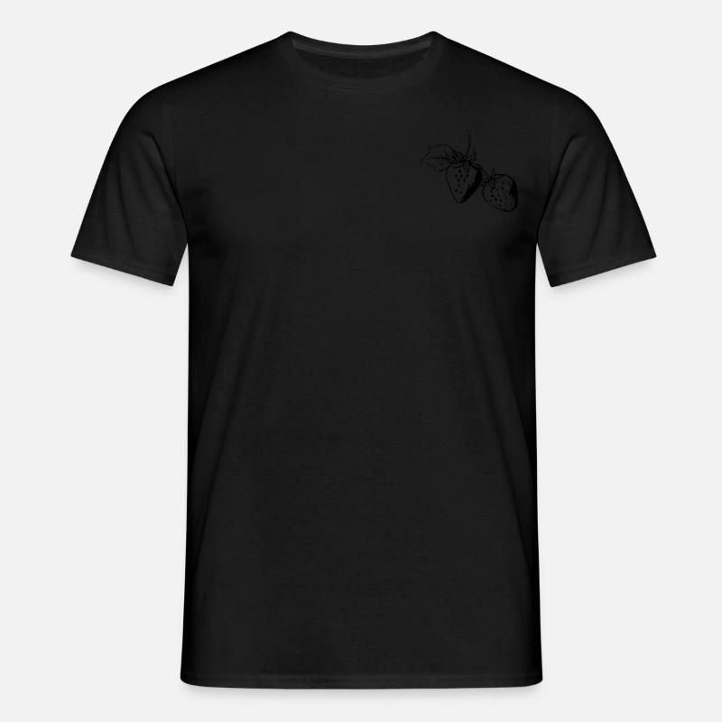 Erdbeereen - Männer T-Shirt - Schwarz