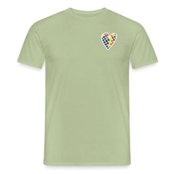 Heart Rainbow Pride - Men's T-Shirt - sage - Front - AI Model Male 178 light (178cm)
