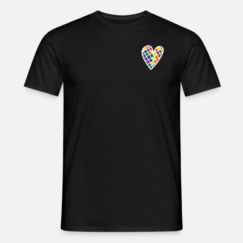 Heart Rainbow Pride - Männer T-Shirt - Schwarz