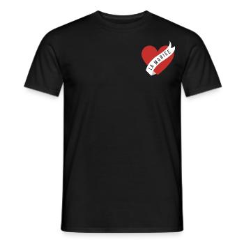 La mariée cœur rouge et ruban - T-shirt homme - noir - Devant - AI Model Male 178 light (178cm)
