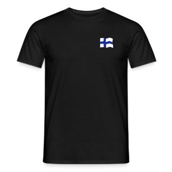 Drapeau de la Finlande - T-shirt homme - noir - Devant - AI Model Male 178 light (178cm)