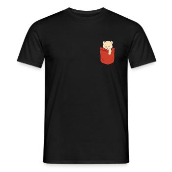 Pocket cool bear evil teddy stuffed animals evil - Men's T-Shirt - black - Front - AI Model Male 178 light (178cm)